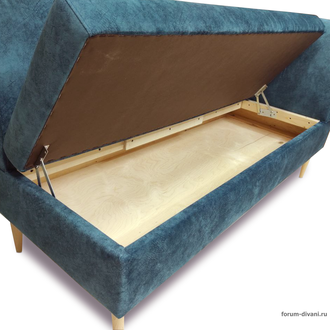 Кухонный ДИВАН "ФОРУМ-8Б" с боковой спинкой, Синий Правый