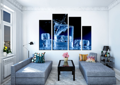 Модульная картина "Кубики освежающего льда"