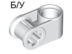 ! Б/У - Technic, Axle and Pin Connector Perpendicular, White (6536 / 4173670 / 6261372 / 653601 / 65361) - Б/У