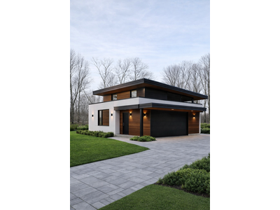 стильный гараж с подъёмником из газобетона на 2 машины в Новосибирске, каркасный гараж на монолитной