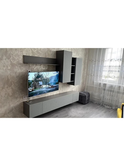 Сканди стенка МДФ НМ-001 Серый Шифер / Грин Грей Софт