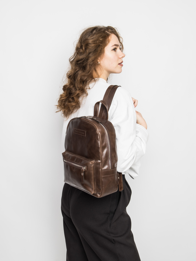 Женский кожаный рюкзак Anzolla brown (арт. 3040-02)
