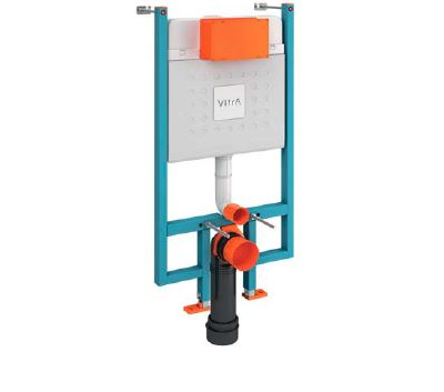 Комплект: инсталляция Vitra Core 738-5800-001 и панель смыва Root S 740-2380, глянцевый хром, для унитазов 3/6 л, глубина установки 8 см, 800-1875