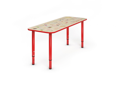 Стол детский регулируемый по высоте (0-3) на металлических ножках прямоугольный