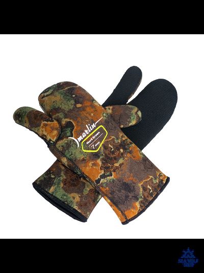 Рукавицы неопреновые 7мм Marlin NORD camo 3х-палые ОП р.M