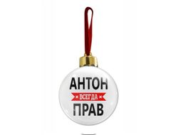 Новогодний ёлочный шар #12 Антон