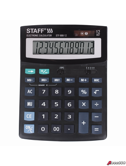 Калькулятор настольный STAFF STF-888-12 (200×150 мм), 12 разрядов, двойное питание. 250149