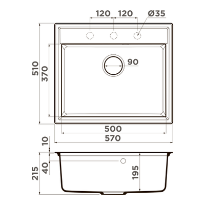 Мойка OMOIKIRI DAISEN 57