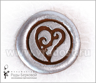 Серебряная Сургучная печать в виде сердца для свадебных аксессуаров