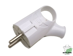 ASD/inHome Вилка угловая земля 16А белая