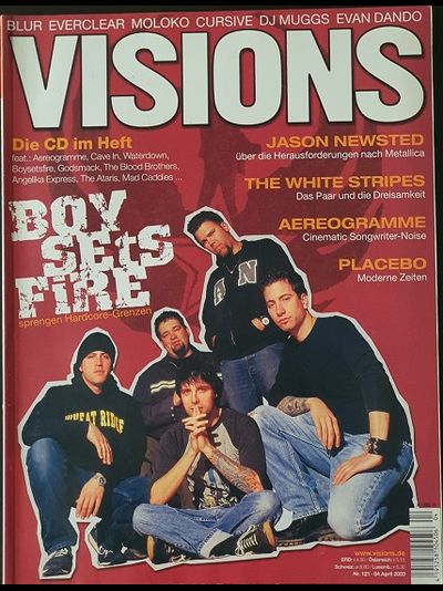Visions Magazine April 2003 BoySetsFire Cover Placebo Иностранные музыкальные журналы, Intpressshop