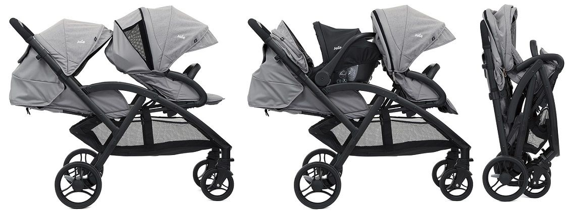 Joie Evalite Duo — удобная, функциональная и вместительная прогулочная коляска для двойни