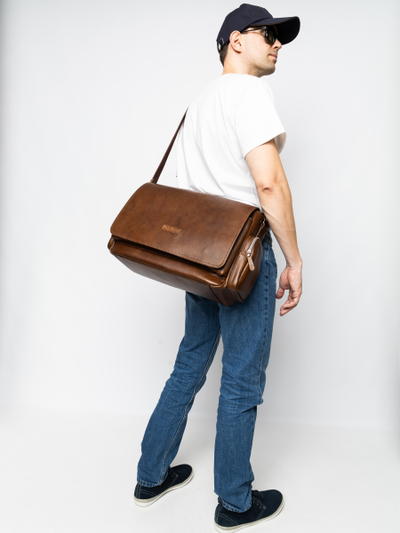 Кожаная мужская сумка Toara Premium brown (арт. 5058-63)