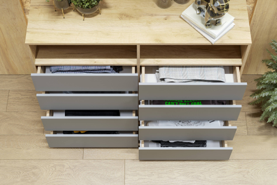 Абрау комод Дуб золотой/Графит