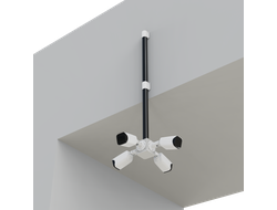 Комплект 3: BOXFORCAM Коробка с сегментом мачты, на выносе от стены при помощи скоб 25 см. для монтажа видеокамер и элементов безопасности. (коробка чёрная/белая)