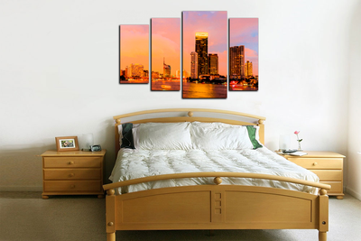 Модульная картина "Небоскребы у воды"