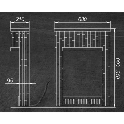 Портал для печи Малютка ПФ Жадеит наборный
