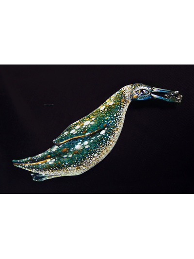 Брошь с сапфиром из серии Заполярных пингвинов