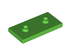 Plate, Modified 2 x 4 with 2 Studs Double Jumper, Bright Green (65509 / 6293826)
