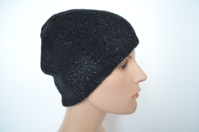 Черная шапка с блестками Vizio