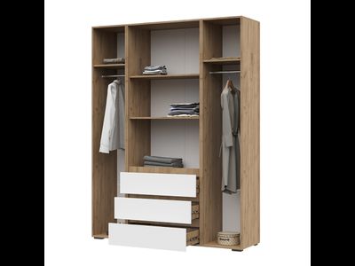 Хелен ШК 05 Шкаф 4-х дверный 1600х2100х465 дуб крафт золотой/белый