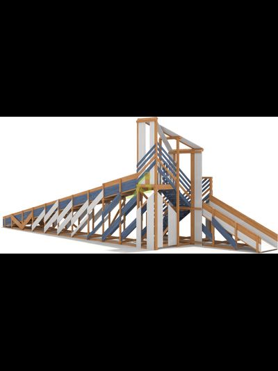 Зимняя деревянная горка &quot;IgraGrad Snow Fox 12 м&quot; с двумя скатами мод.4