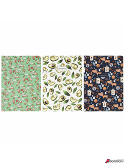 Тетради 40 л. в клетку обложка SoftTouch, НАБОР 3 шт., бежевая бумага 70 г/м2, сшивка, А5 (147×210 мм), PATTERN, BRAUBERG. 403792