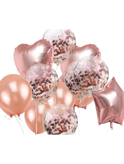 Розовое золото 5 + конфетти 5 + 3 фольги