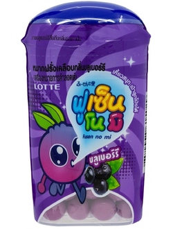 Lotte Жев.резинка драже Fusen Голубика 15гр (10)