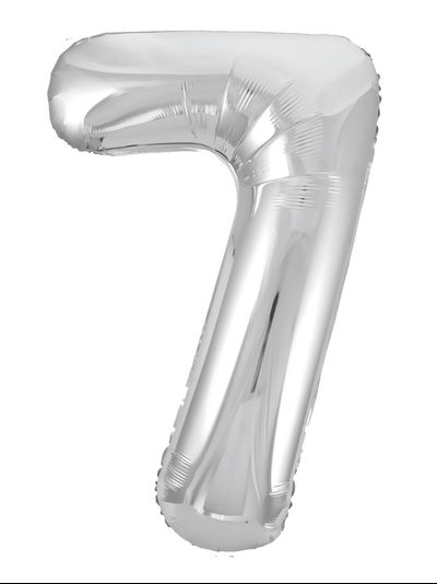 Шар цифра 7 серебристая