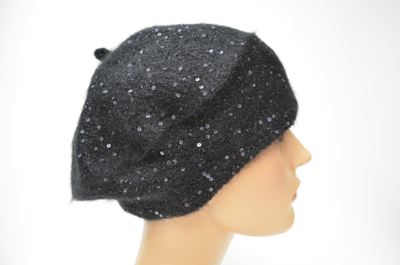 Вязаный черный берет Италия Визио