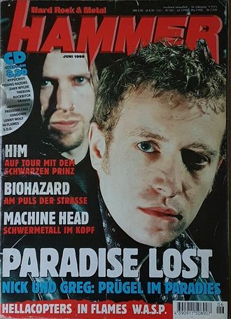 Metal Hammer Deutsch Magazine June 1999 Paradise Lost, Him, Иностранные журналы, Intpressshop