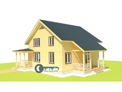 ДЖ-01 ГАБАРИТНЫЕ РАЗМЕРЫ: (10Х7,5М) 1,5 ЭТАЖА, ОБЩАЯ ПЛОЩАДЬ: 191М² (модификация 1)