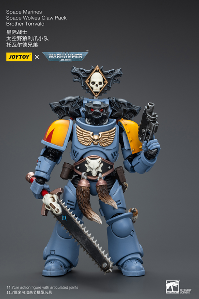 Космодесантник Космических Волков (Warhammer 40k) - КОЛЛЕКЦИОННАЯ ФИГУРКА 1/18 Space Wolves Claw Pack Brother Torrvald (JT2733) - JOYTOY