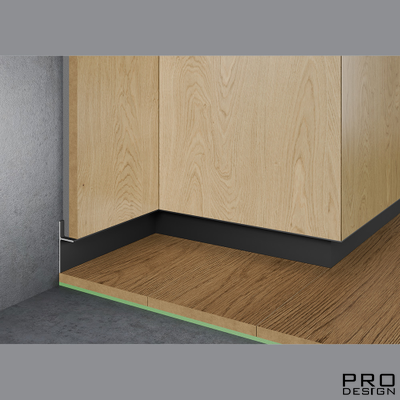 Теневой плинтус скрытого монтажа Pro Design Panel 7208 Черный Муар