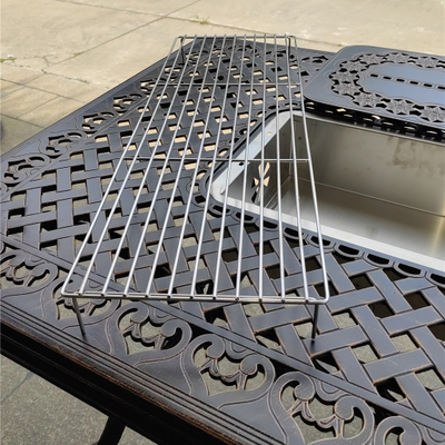 Стол из литого алюминия Teide 150 c грилем