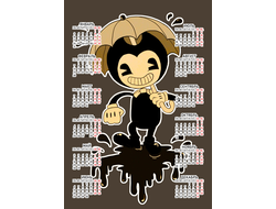 Календарь настенный Бенди и чернильная машина №4