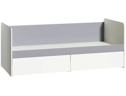 Детская кровать Торонто 11.39 белый шагрень, стальной серый