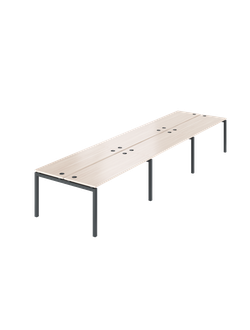 Бенч на 6 рабочих места (глубина 60 см) на металлокаркасе АМБ-004.60-6 прямой