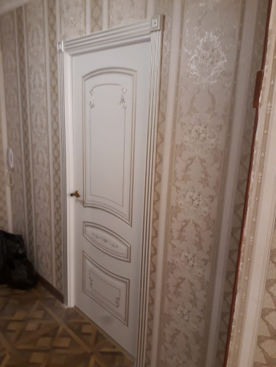 СОНАТА ГРЕЙС В2. БЕЛАЯ ЭМАЛЬ/ ПАТИНА БЕЛОЕ ЗОЛОТО. ПОЛОТНО ОСТЕКЛЕННОЕ. УЗОР 2