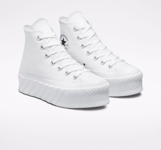 Кеды Converse Chuck Taylor All Star Lift 2X белые высокие на платформе