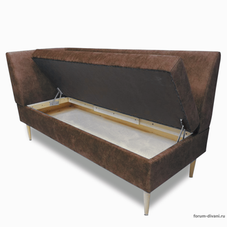 Кухонный ДИВАН "ФОРУМ-8Б" с боковой спинкой, Коричневый левый