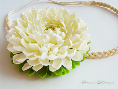 Повязка на резинке - хайратник "Астра".