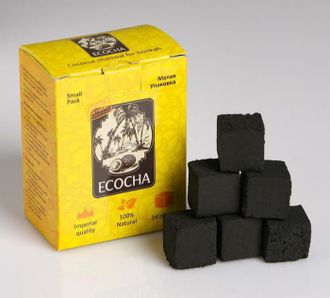 Кокосовый уголь для кальяна Ecocha, 24 кубика