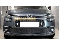Защита радиатора для Citroen C4 Grand Picasso 2016- black верх