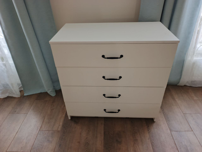 Эва КМ-021 комод 4 ящика (улучшинная фурнитура) Белый