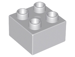 Duplo, Brick 2 x 2, Light Bluish Gray (3437 / 4211870 / 4266228 / 4583794)