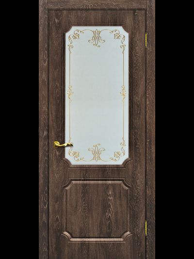 Дверь Сиена-4 Дуб корица со стеклом