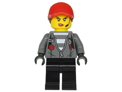 Police - Jail Prisoner Jacket over Prison Stripes, Female, Black Legs, Red Cap with Ponytail, n/a (cty1142)