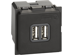 Зарядка USB двойная Bticino Living Now, механизм - K4285C2